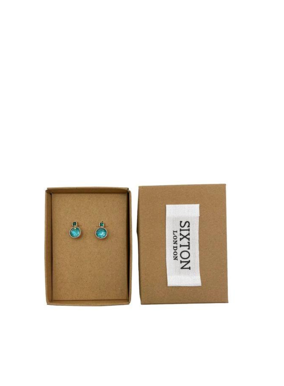 Aqua Stud Earrings from Sixton