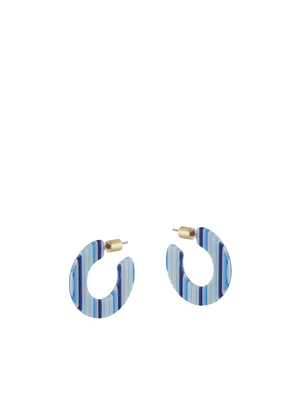 Sofia Tiny Resin Hoop Earrings in Blue from Big Metal