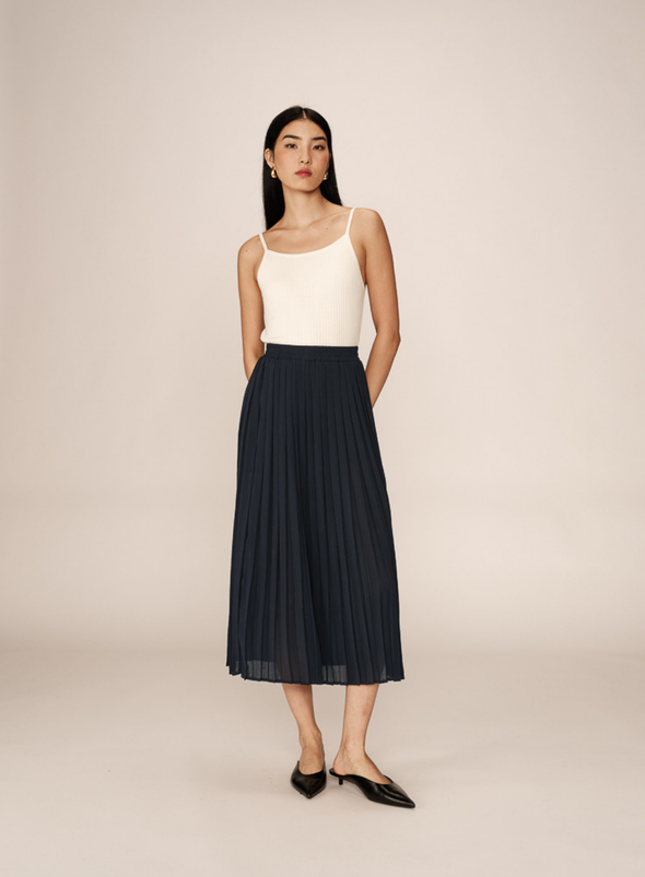 Plisse Skirt in Marine from Grace & Mila