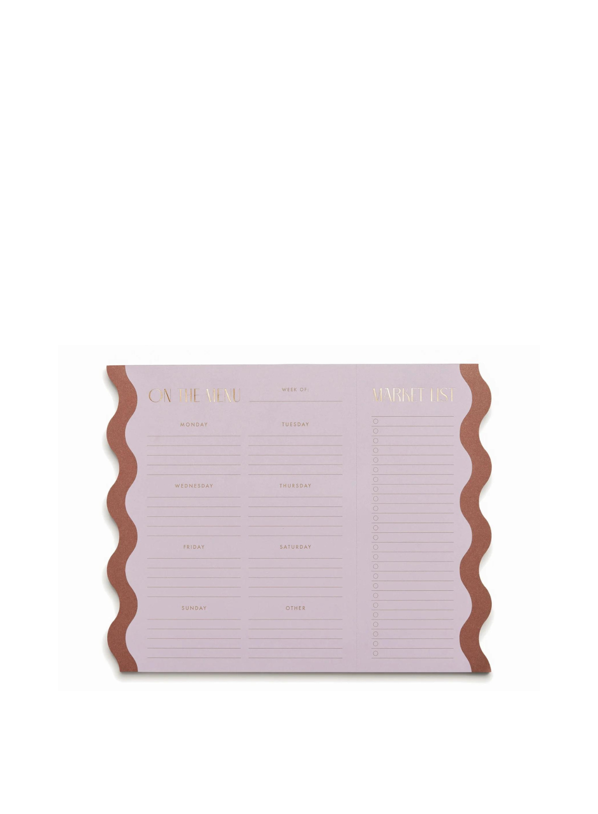 Meal Planner Notepad with Magnets in Lilac and Nutmeg from Designworks Ink