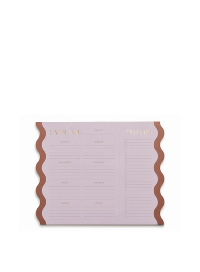 Meal Planner Notepad with Magnets in Lilac and Nutmeg from Designworks Ink