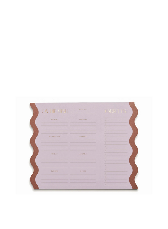 Meal Planner Notepad with Magnets in Lilac and Nutmeg from Designworks Ink