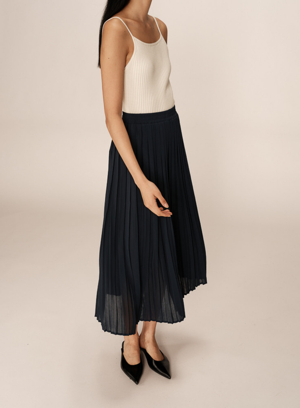 Plisse Skirt in Marine from Grace & Mila