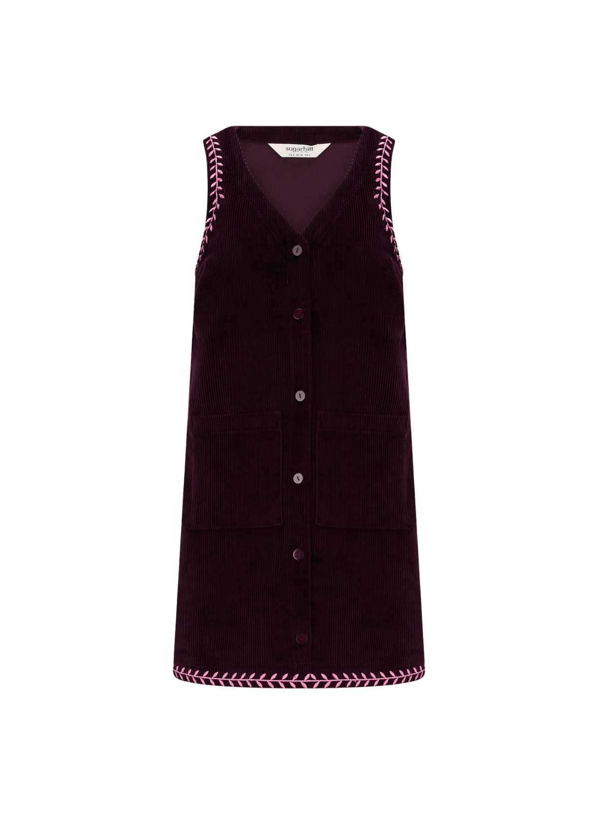 SugarhillI Vera Cord Tunic Dress in Dark Plum
