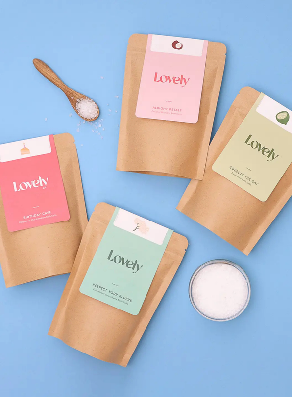 Respect Your Elders Bath Salts  in Elderflower & Gooseberry from Lovely Skincare