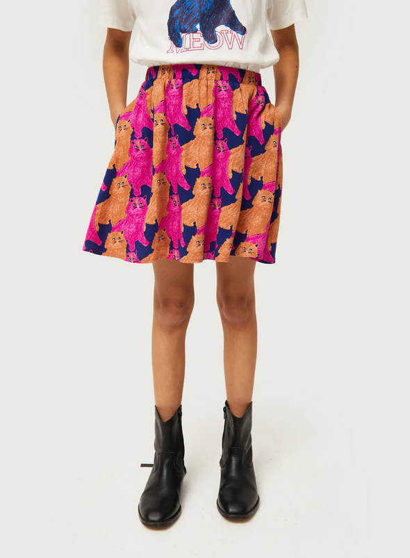 Cat Print Skirt in Pink from Compañia Fantastica Mini