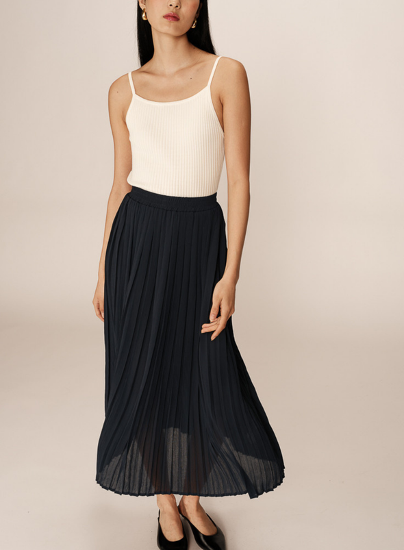 Plisse Skirt in Marine from Grace & Mila