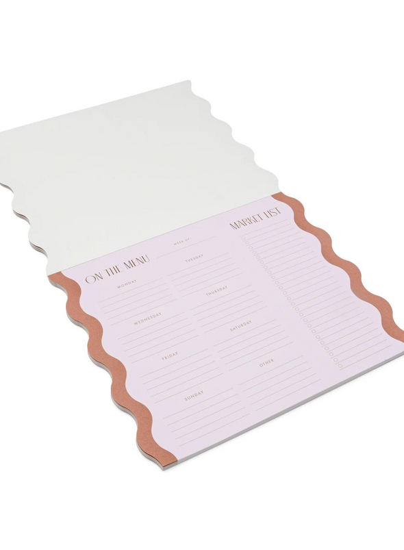 Meal Planner Notepad with Magnets in Lilac and Nutmeg from Designworks Ink
