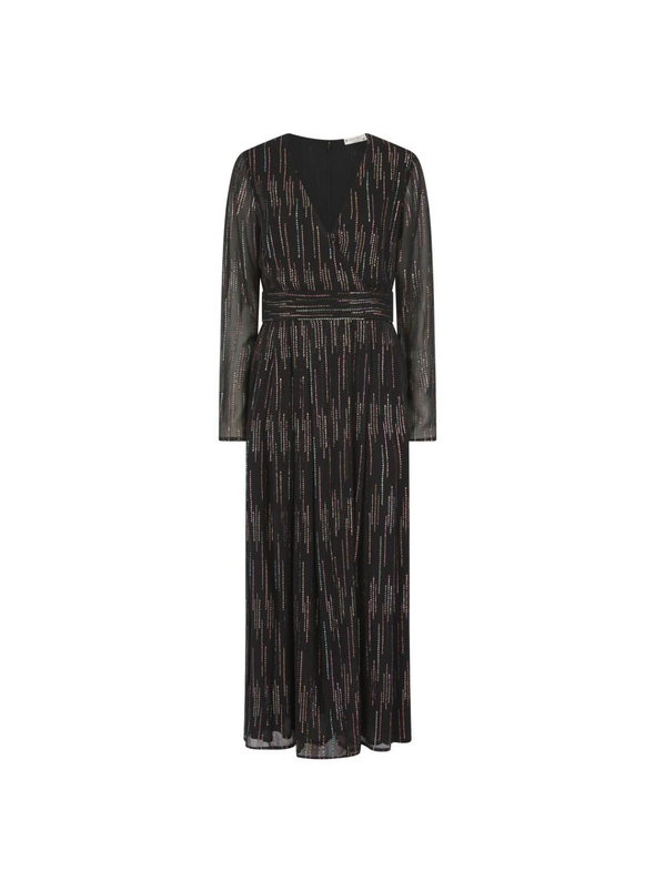 Mariah Metallic Jacquard Dress in Black from Nooki