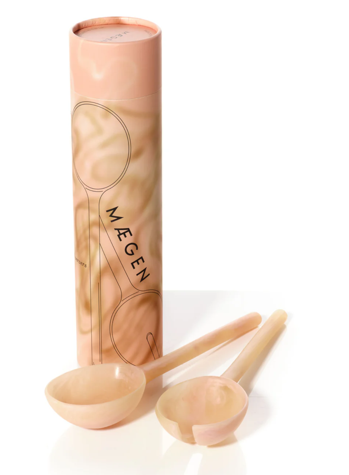 MÆGEN Salad Servers in Peach