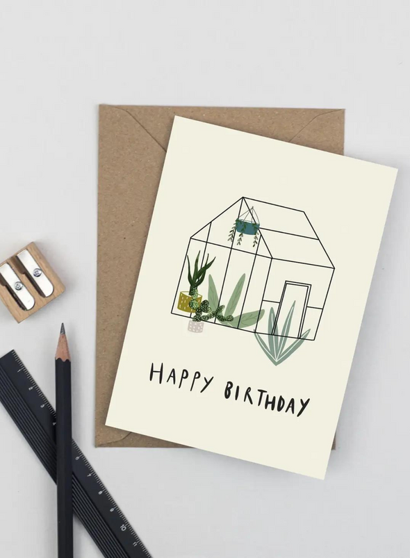 Greenhouse Birthday Card from Plewsy