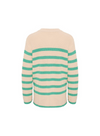 Cilla Knit Pullover in Sand Dollar/Gumpdrop Green from Kaffe
