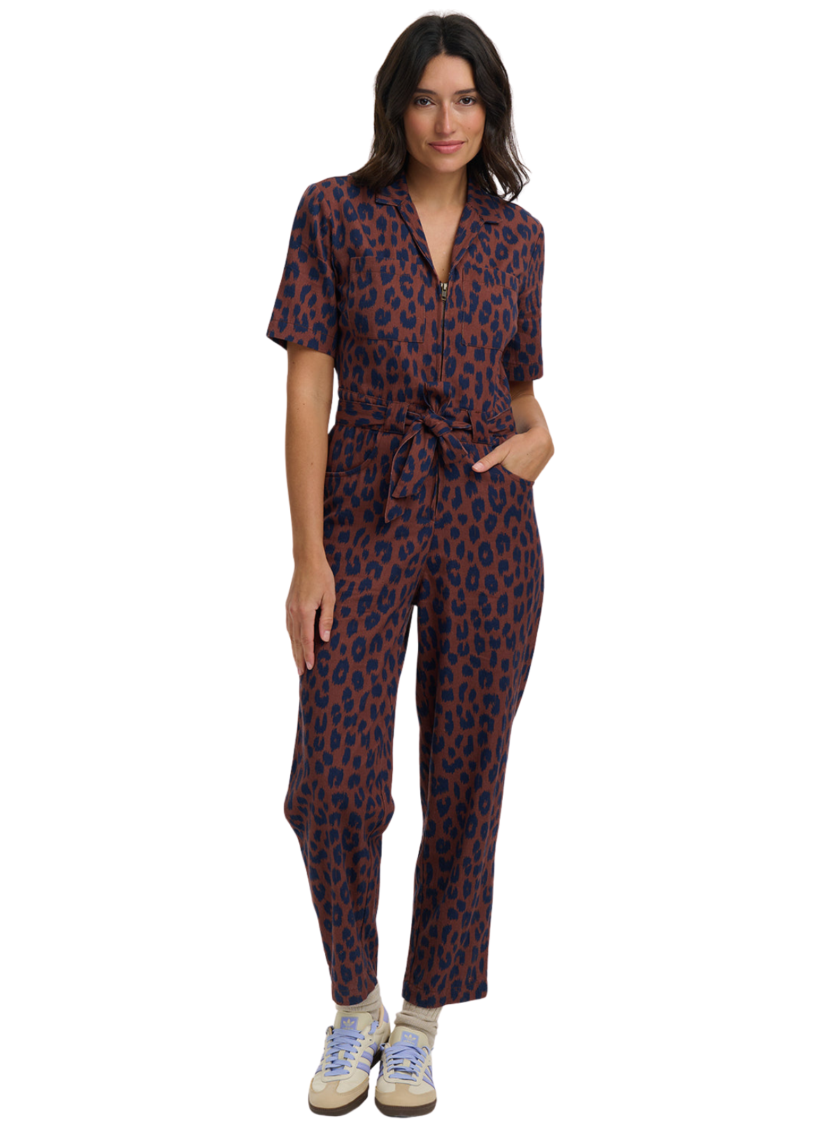Sugarhill Meredith Rust/Navy Leopard Boilersuit