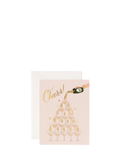 Champagne Tower Cheers Card from Rifle Paper Co.