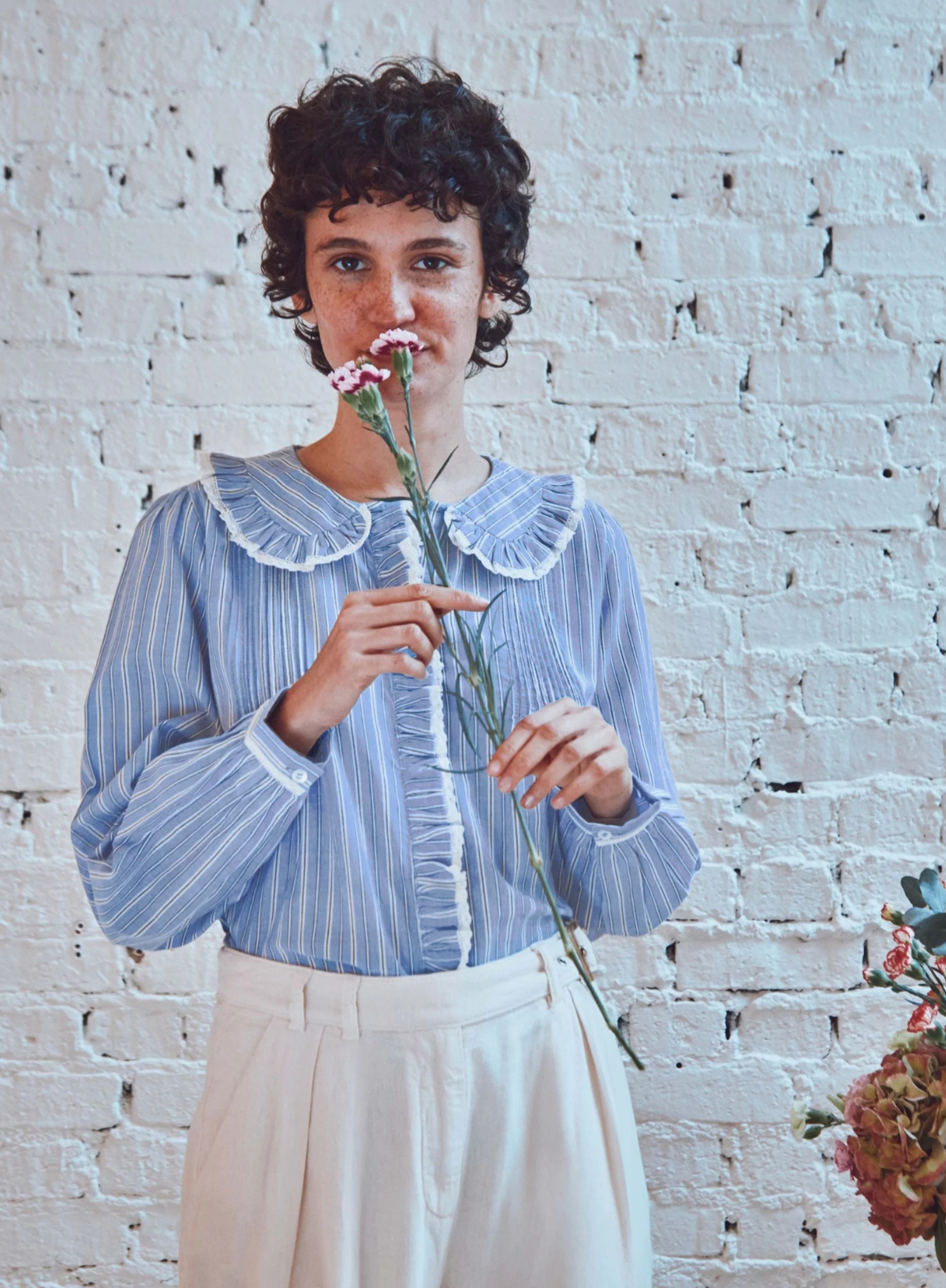 Boto Stripe Blouse in Blue from Emile & Ida