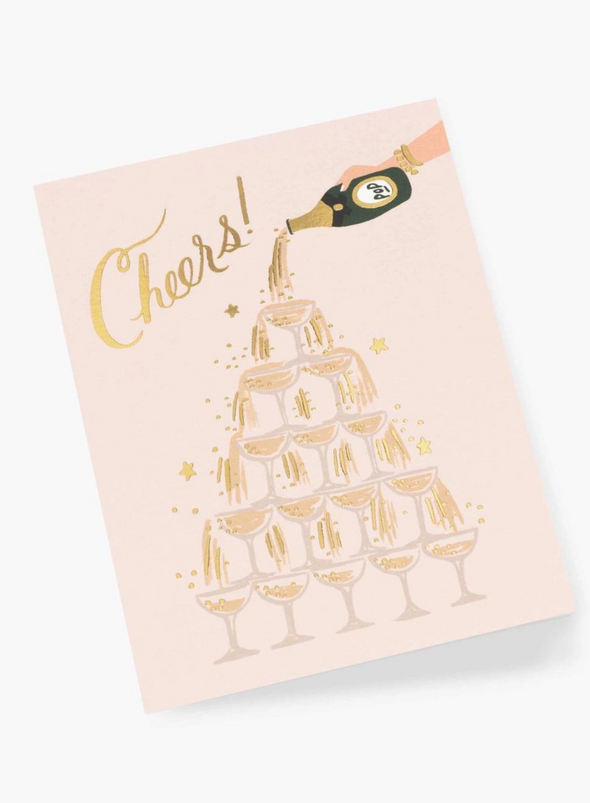 Champagne Tower Cheers Card from Rifle Paper Co.