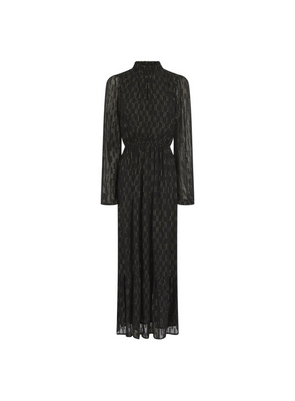 Naomi Metallic Jacquard Dress in Black from Nooki