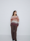 Nicky V-Neck Pattern Jumper in Pale Pink from Yerse