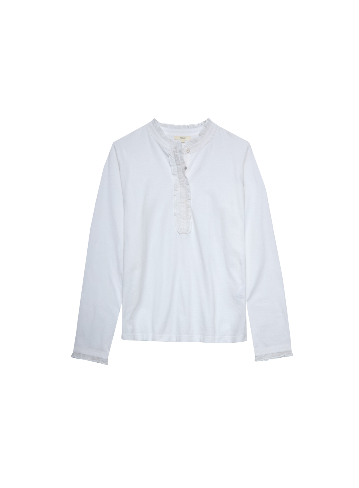 Chantal Long Sleeve Top in White from Yerse