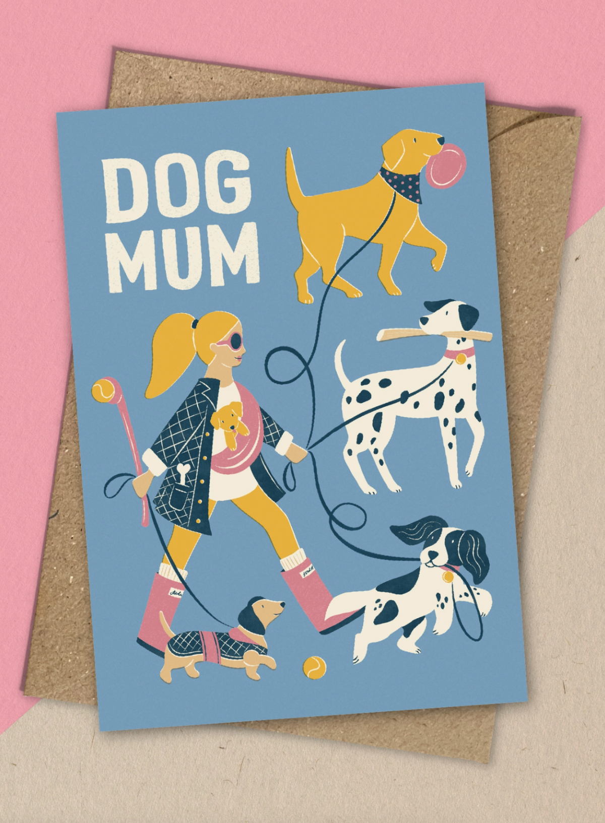 Bird & Co Dog Mum Fun Dog Walking Card