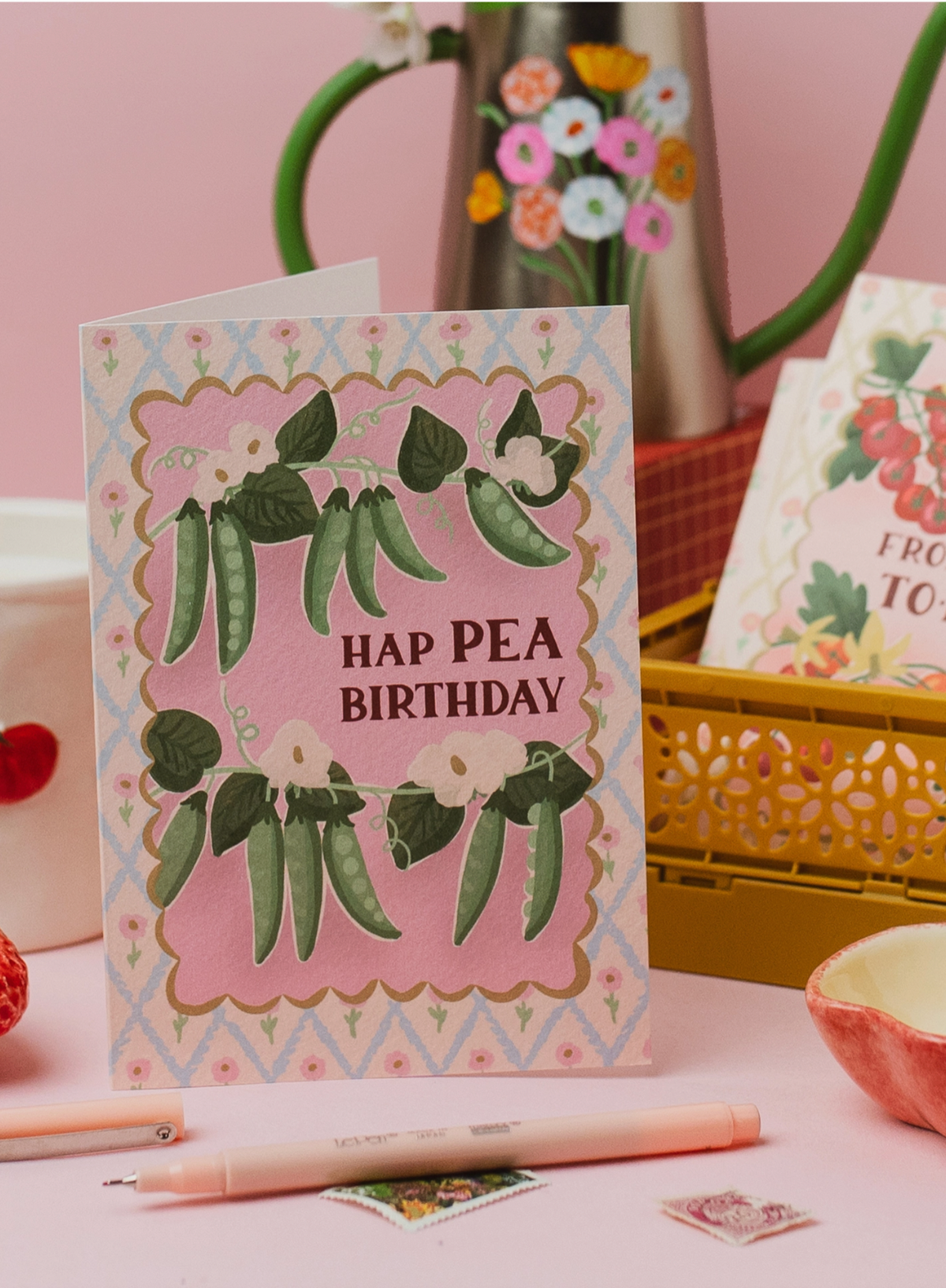 Jessie Maeve Peas Vegetable and Floral Birthday Card