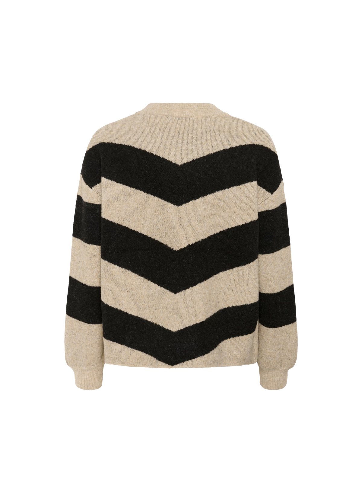 Verana Knit Pullover in Black Stripe/ F.Grey Melange from Kaffe
