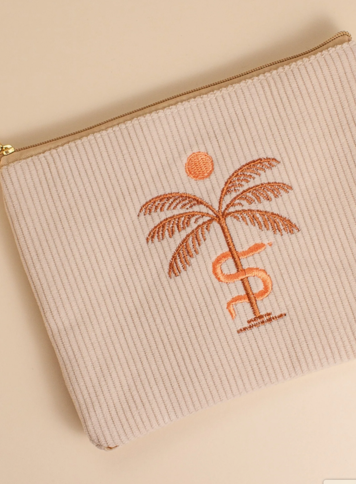 Corduroy Pouch In Stone from Cai & Jo