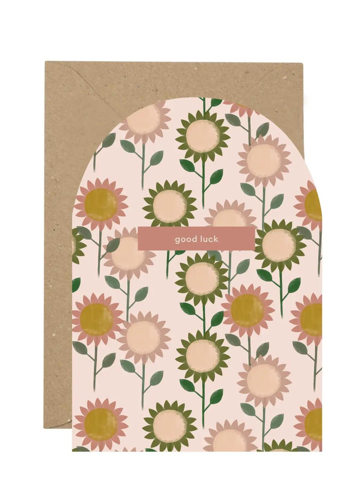 Good Luck Sunflower Curved Card from Plewsy