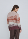Nicky V-Neck Pattern Jumper in Pale Pink from Yerse