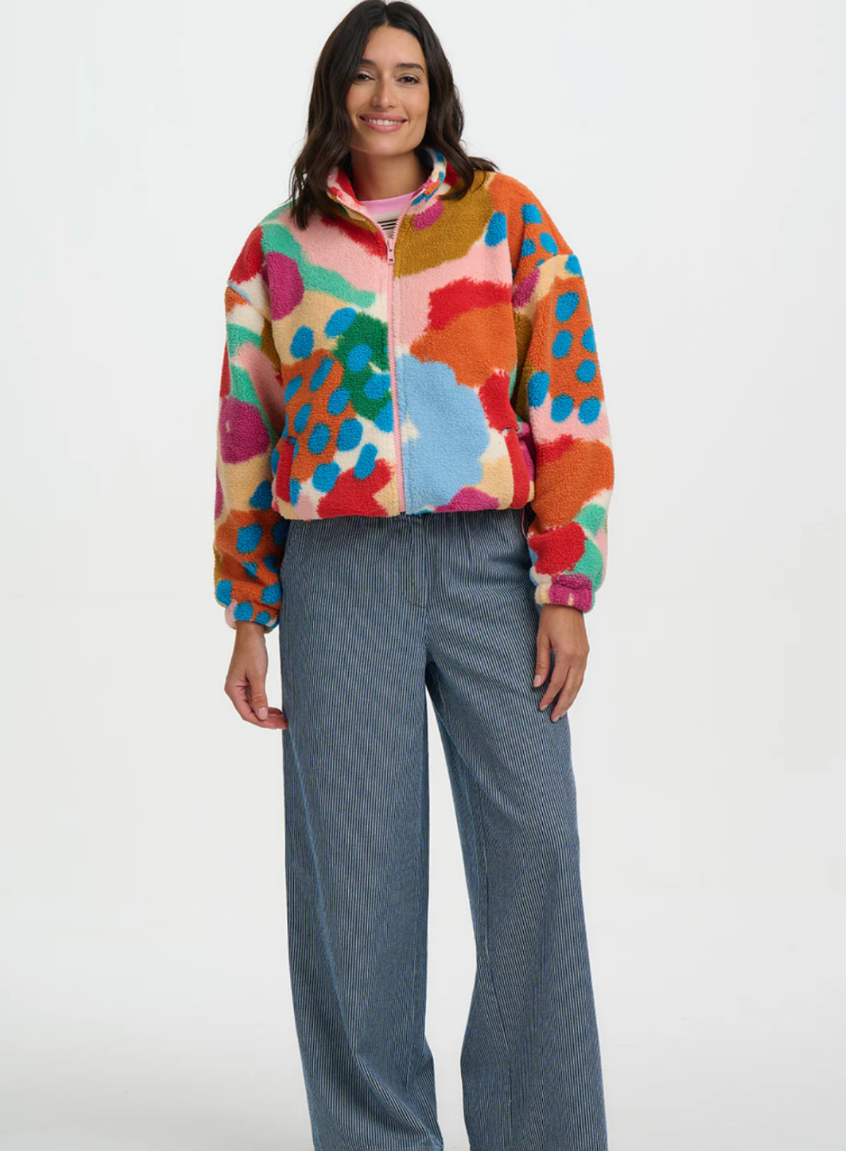 Sugarhill Hartley Zip Up Fleece Abstarct Floral