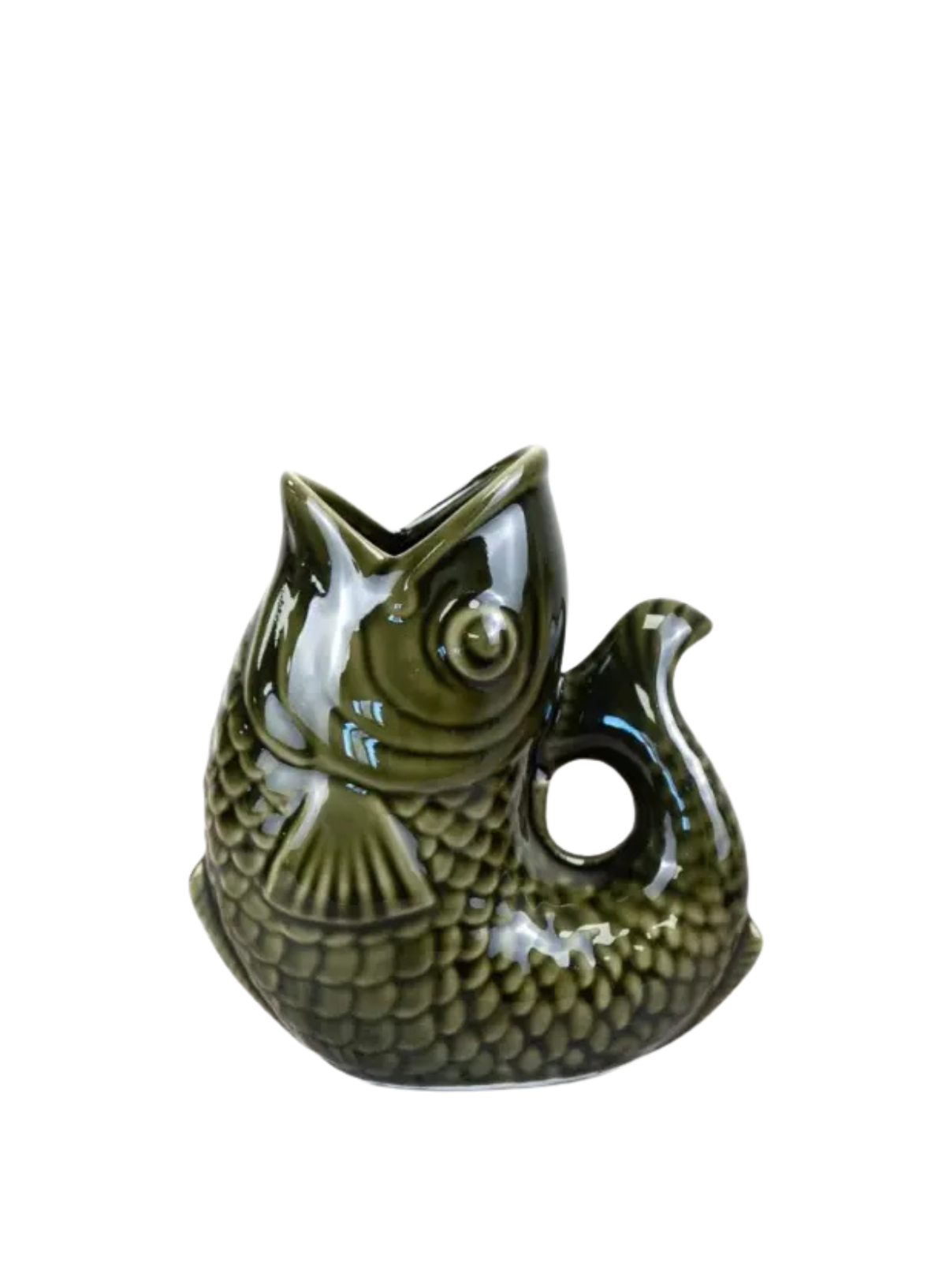 Gainsborough Giftware Dark Green Fish Vase 14.7cm