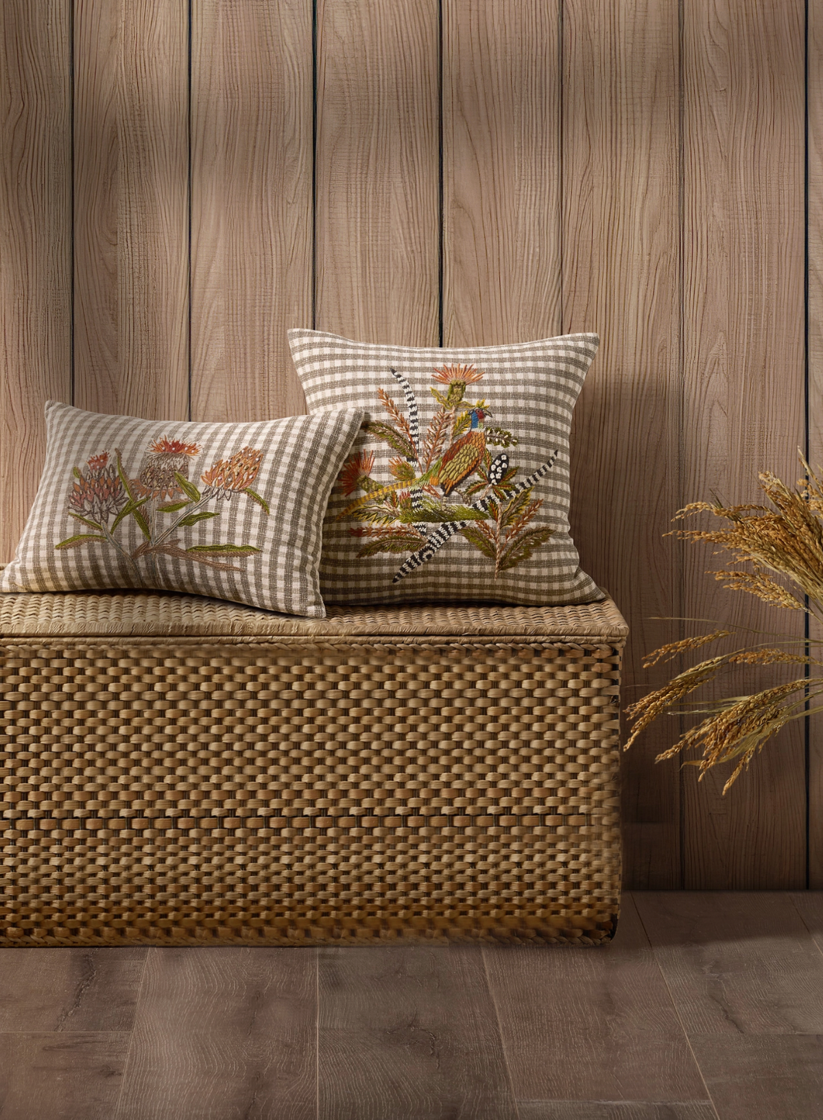 Peking Handicraft Harvest Flower Embroidered Pillow