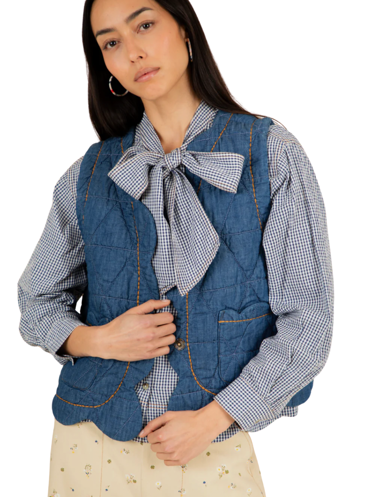 Bonté Estelle Gilet in Mid Wash Denim