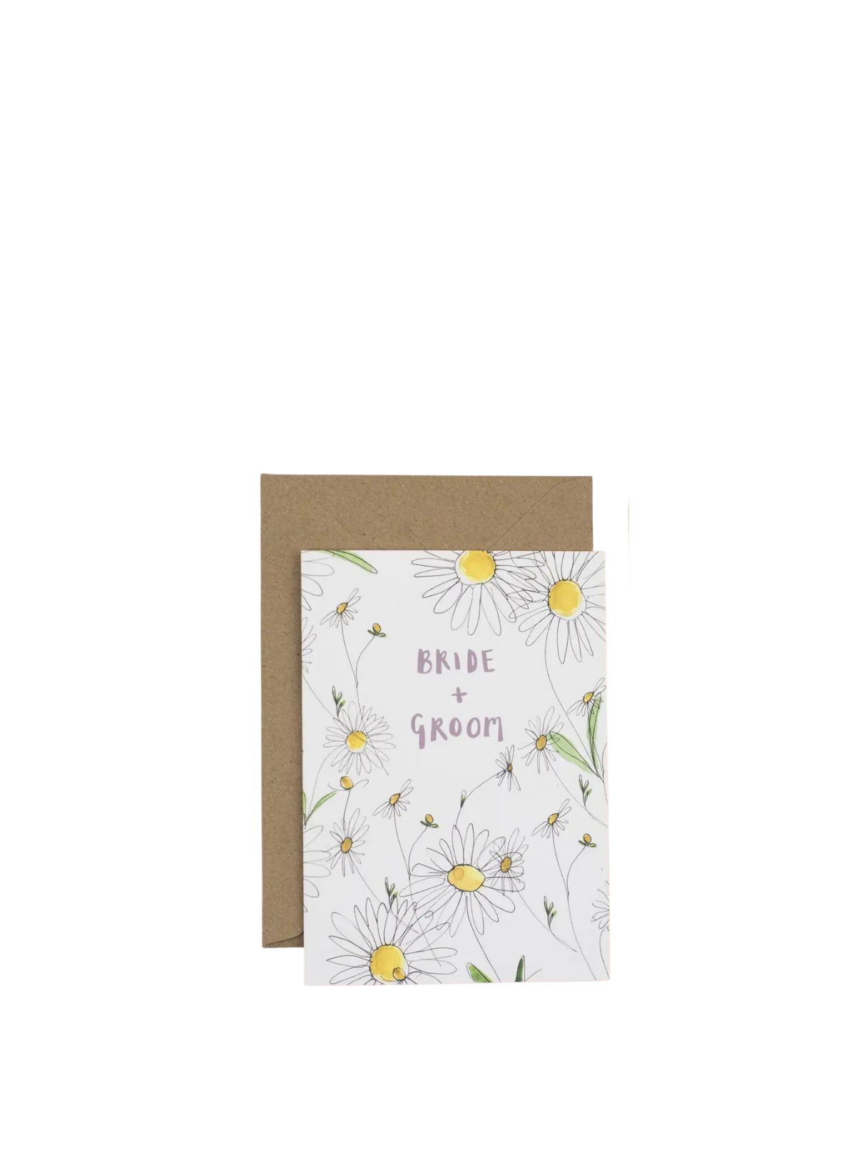 Daisy Bride and Groom Wedding Card from Plewsy