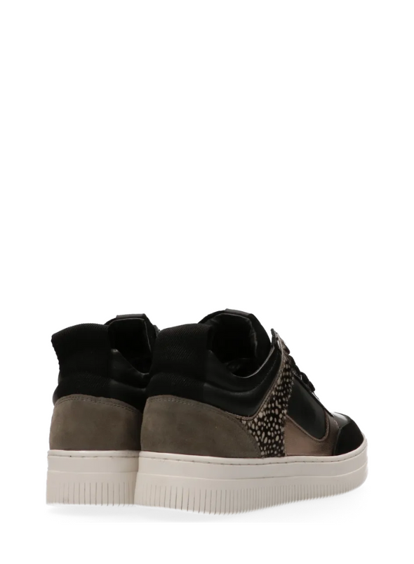Mel Leather Trainers in Black/Bronze/Pixel from Maruti