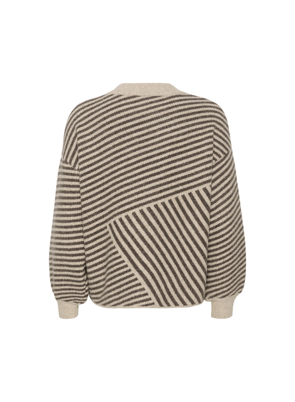 Verana Knit Pullover in Brown/Feather Gray from Kaffe