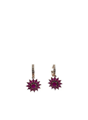 Ruby Flower Earrings from Sixton