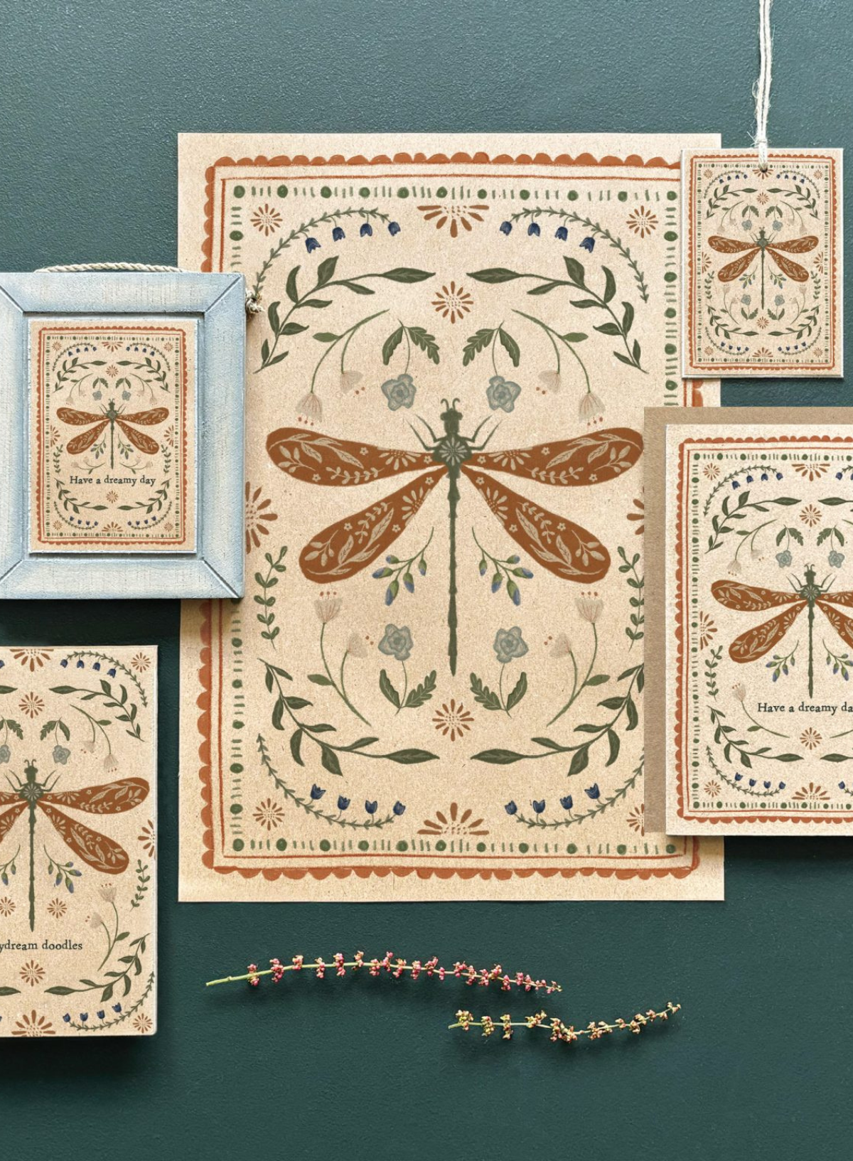 East of India Insect print Dragonfly