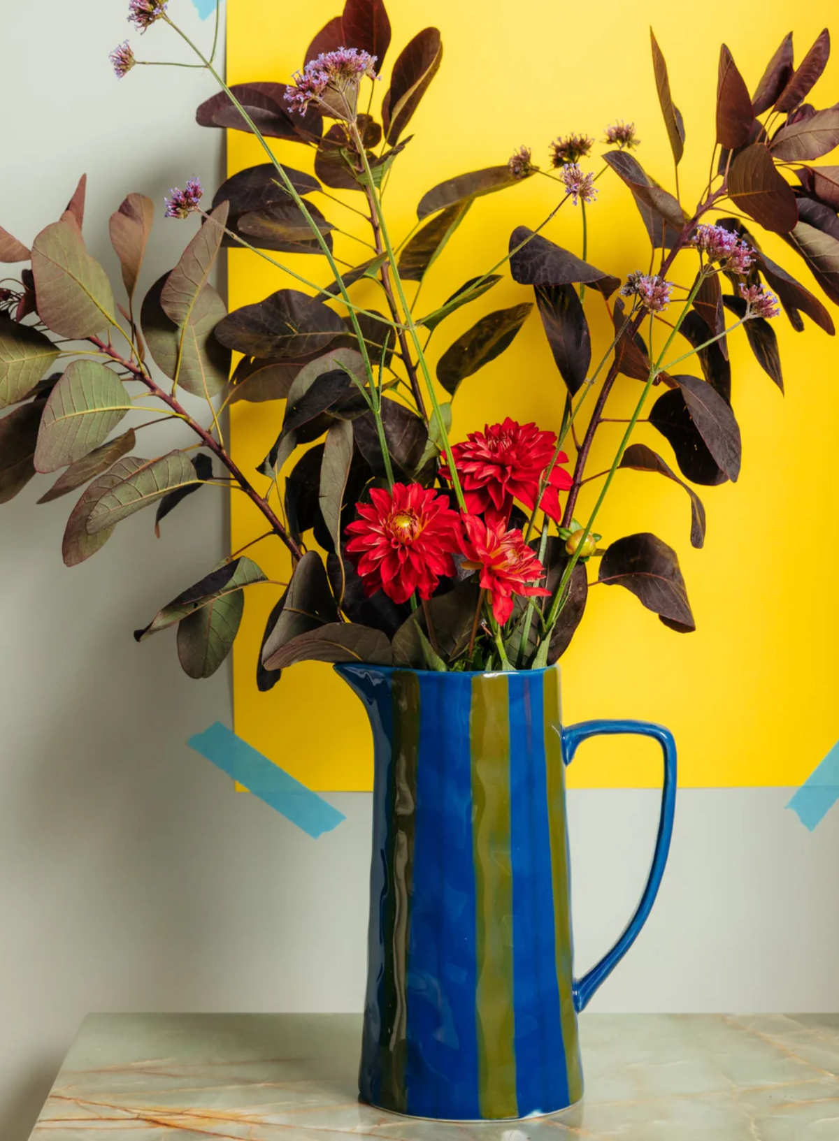 MÆGEN Stripe Jug in Blue/Green