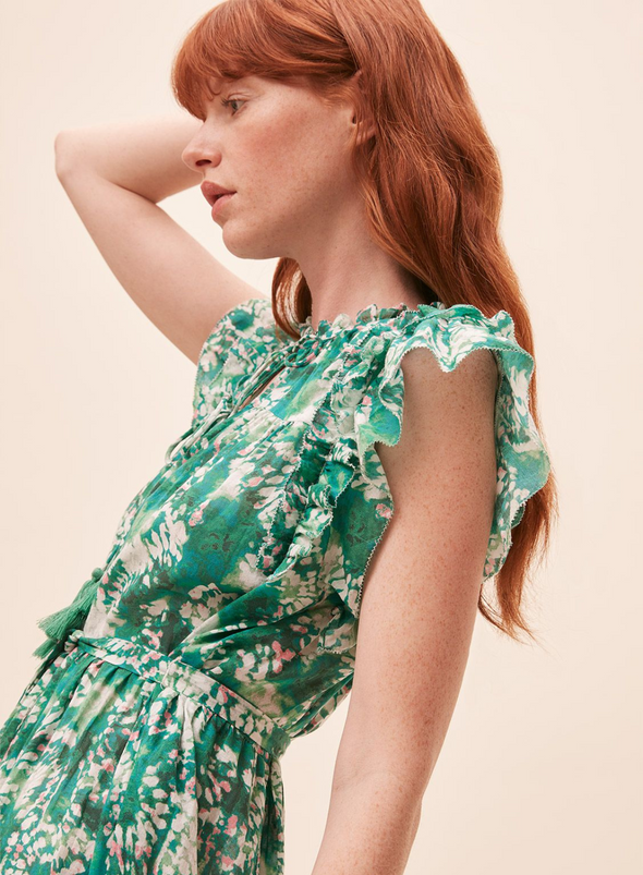 Calipso Printed Dress in Green from Suncoo