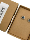 Sapphire Flower Sparkle Earrings from Sixton