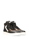Mona Leather Hi Top Trainers in Black/Gold/White from Maruti