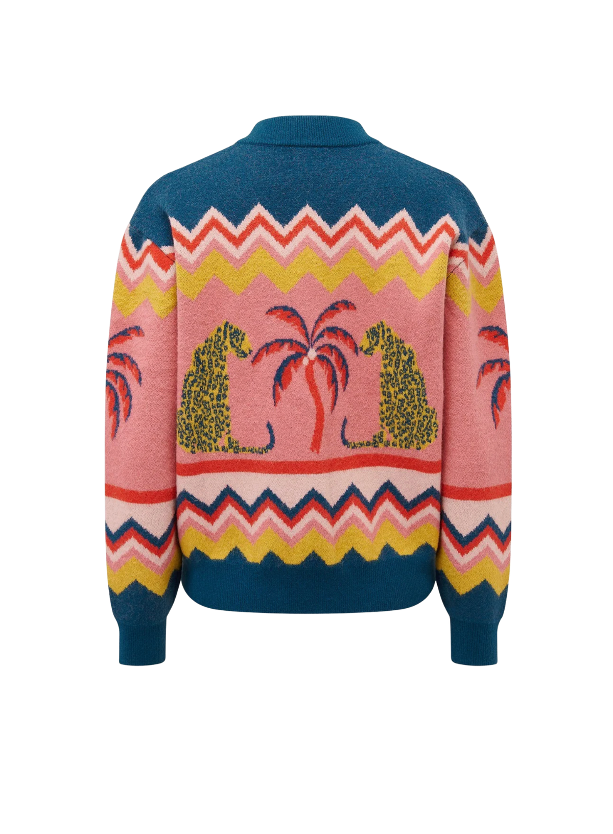 Sugarhill Solana Multi Leopard Palms Knitted Bomber
