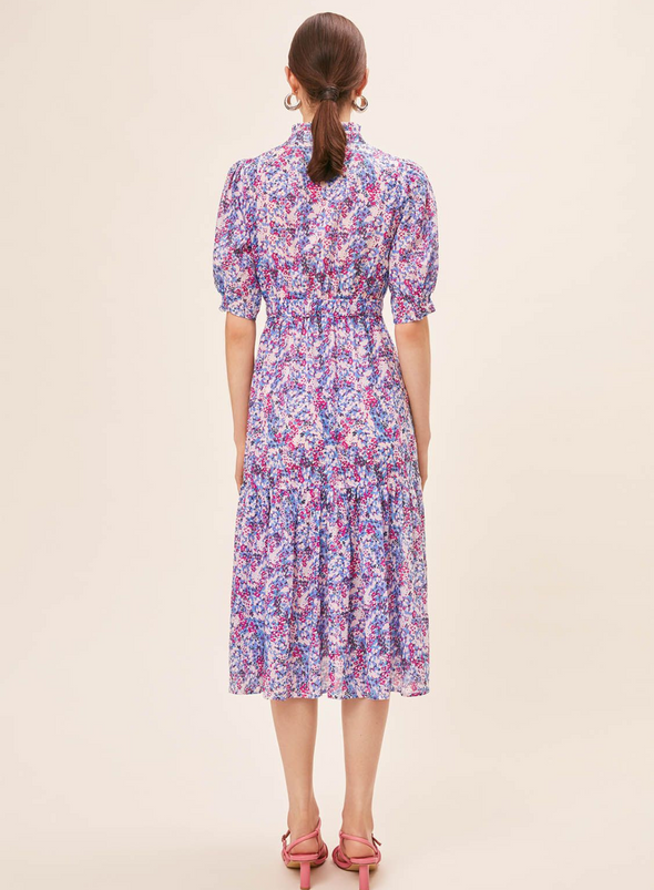 Cipri Printed Dress in Fuchsia from Suncoo