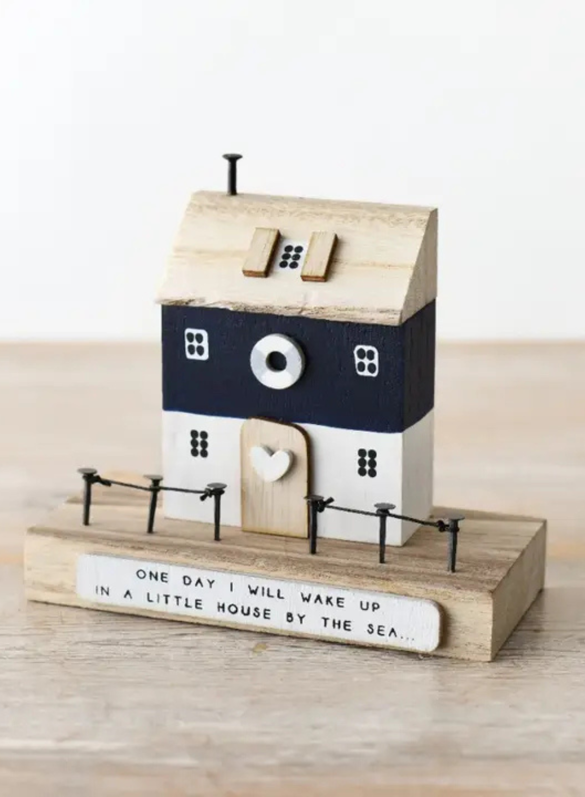 House By The Sea Wooden Block Ornament, 13cm from Gainsborough Gitftware