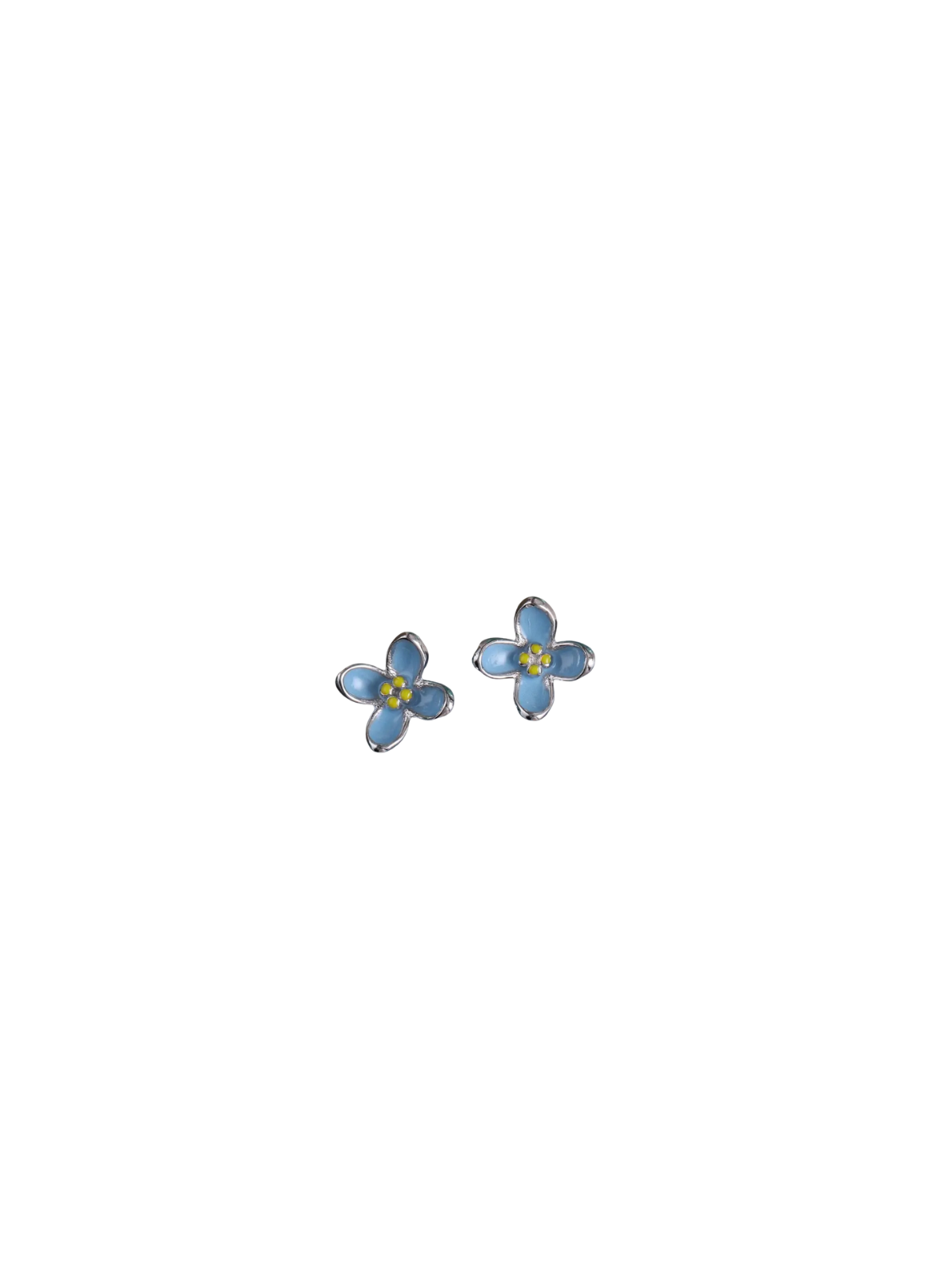 Attic Creations You're My Favourite Enamel Blue Flower Silver