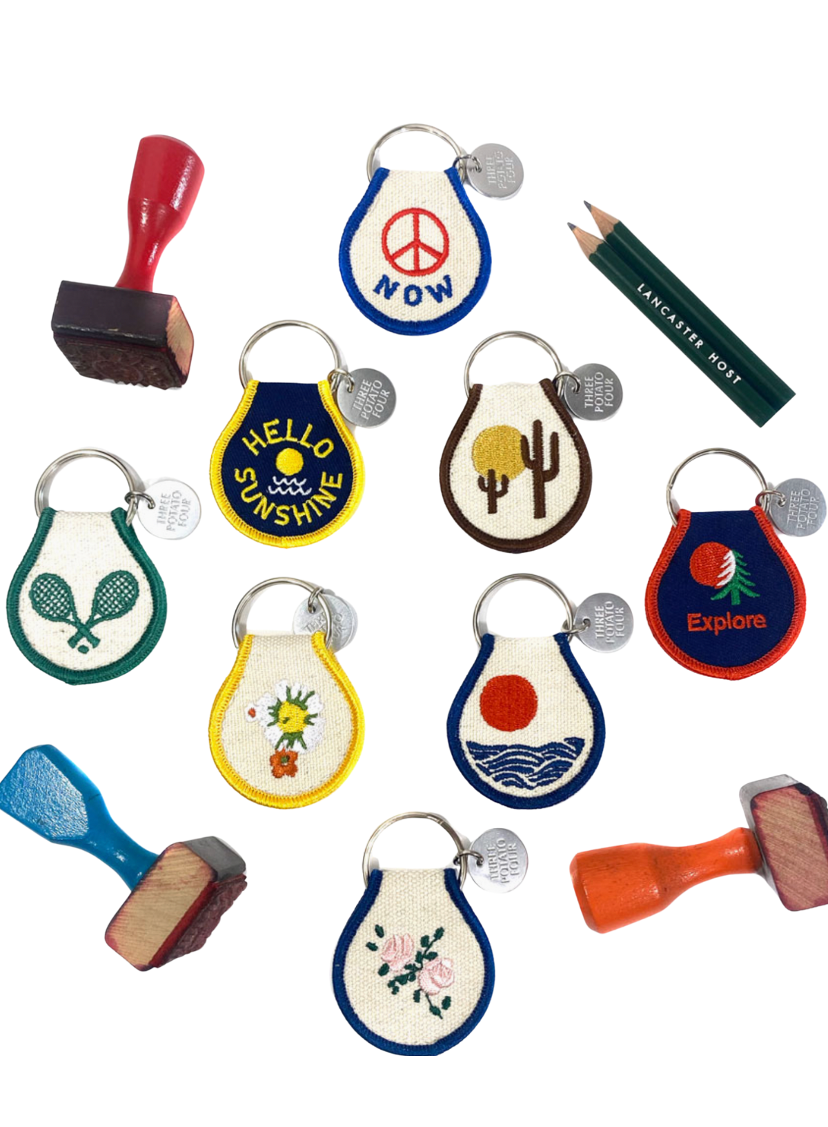 Patch Keychain - Sun & Waves from Three Potato Four