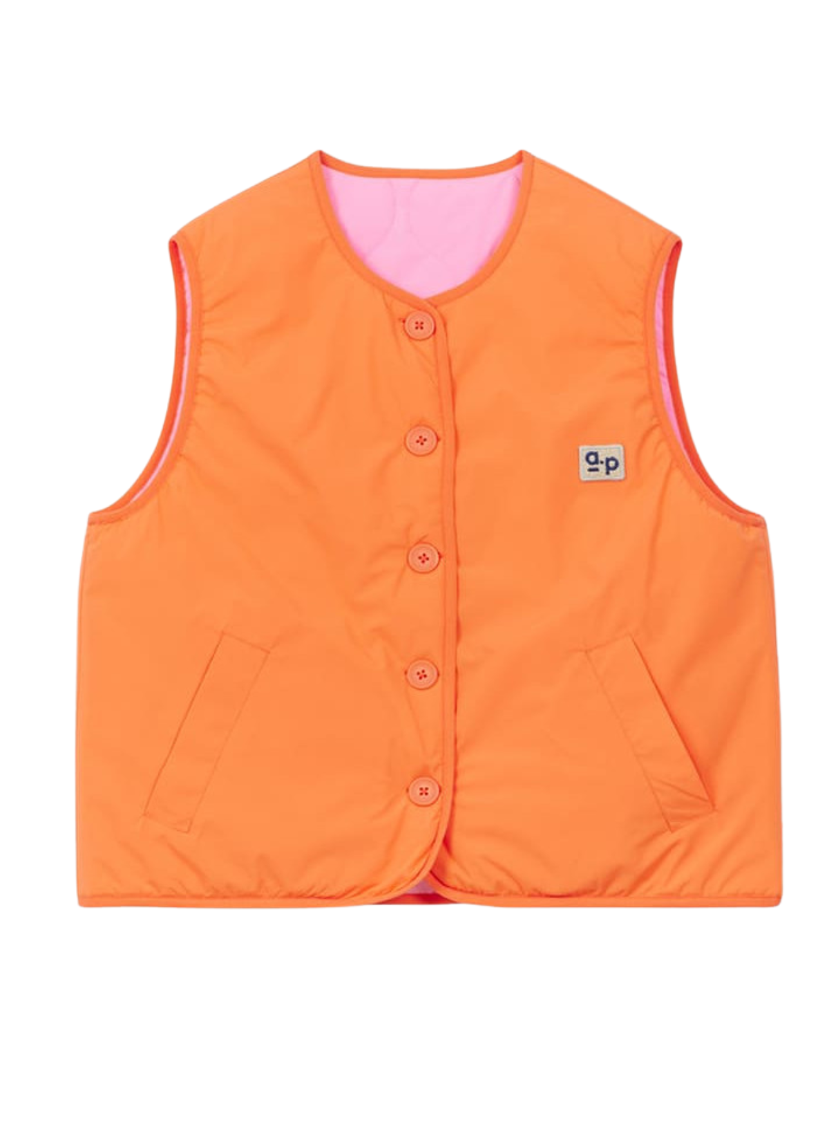 a.p Reversible Quilted Gilet In Orange