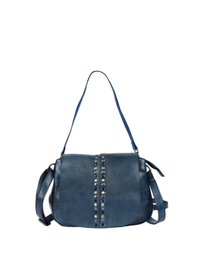 Leather Hancock Bag in Navy Blue from Biba