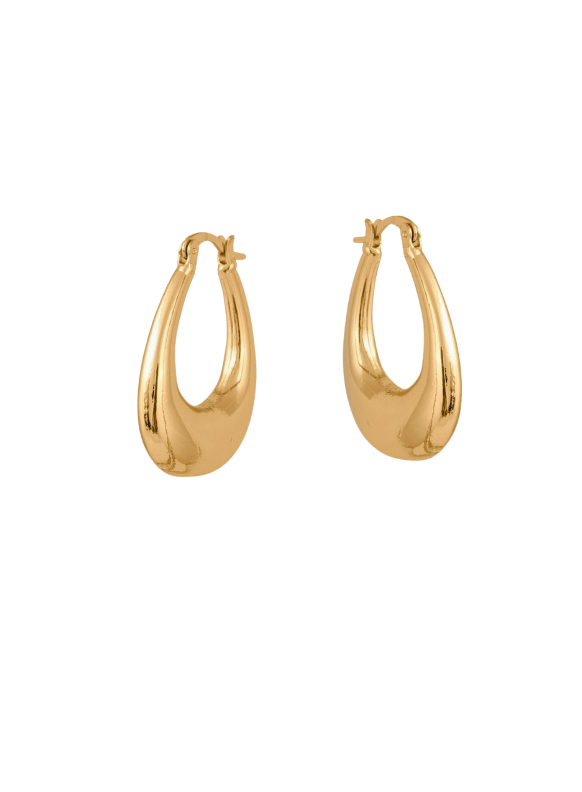 Big Metal Elvira Organic Shape Oval Earrings in Gold